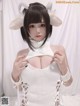 Coser @ 蜜汁 猫 裘 Vol.043: 白丝 毛衣 (40 photos + 3 videos)